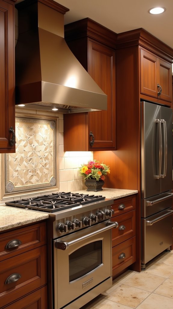 elegant bronze kitchen appliances