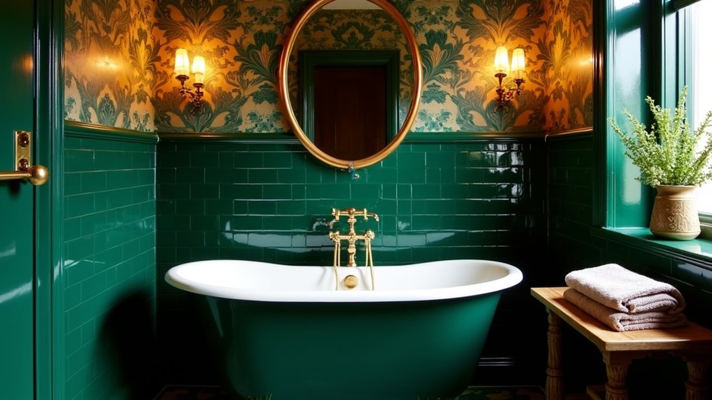 elegant green and gold accents