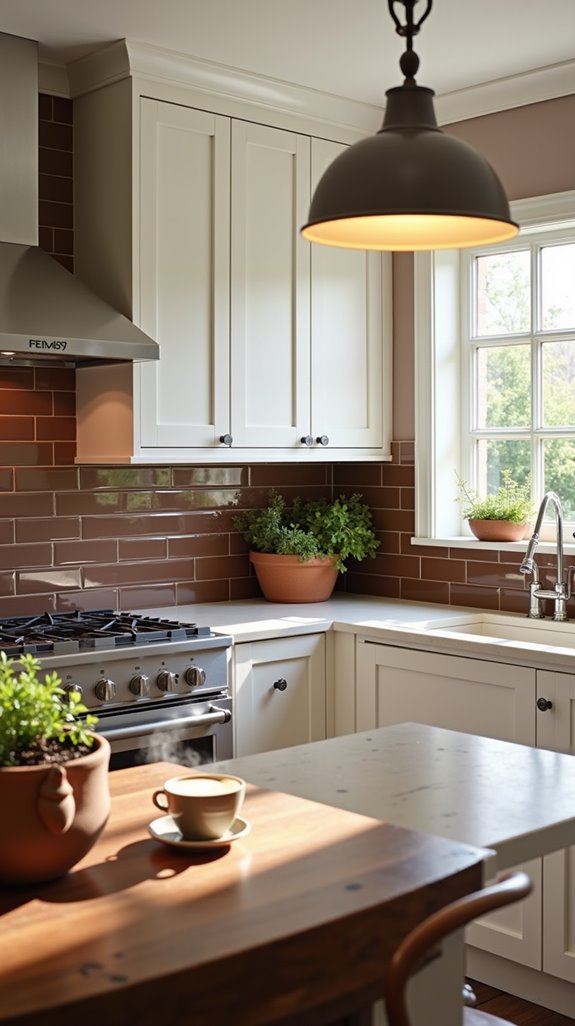 elegant mocha toned kitchen backsplashes