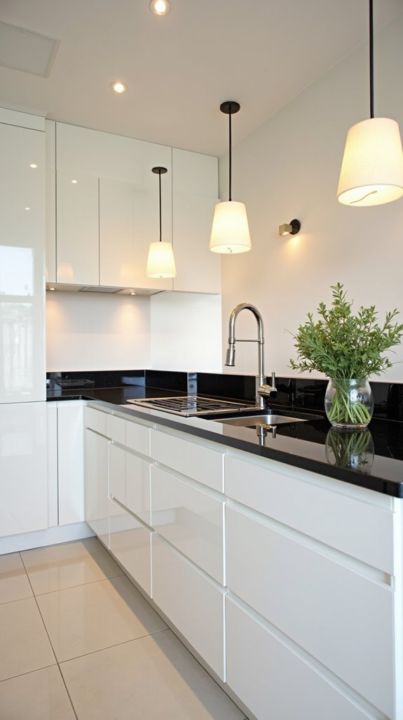 elegant modern kitchen contrast