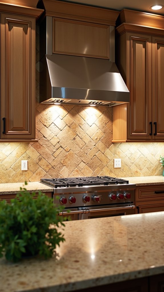 elegant natural stone backsplashes