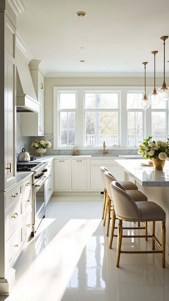 elegant white kitchen glamour