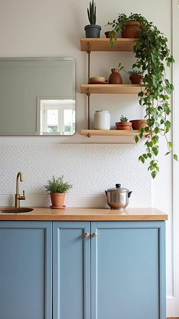 enhance blue kitchen textures