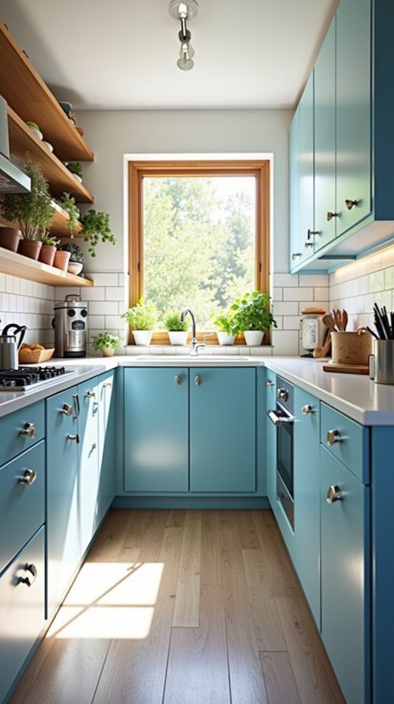 enhancing blue kitchen aesthetics