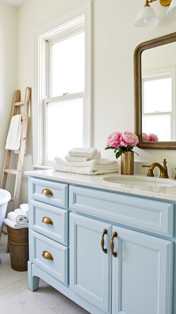 french blue bathroom upgrade