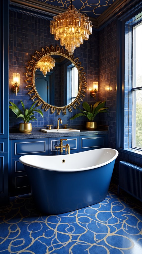 glamorous blue gold lighting