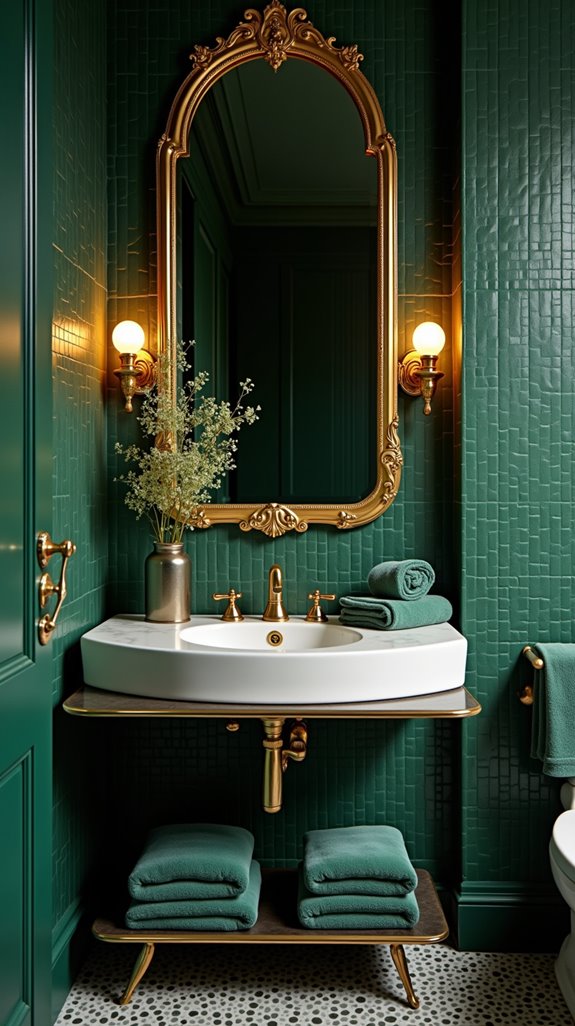 gold mirror enhances elegance