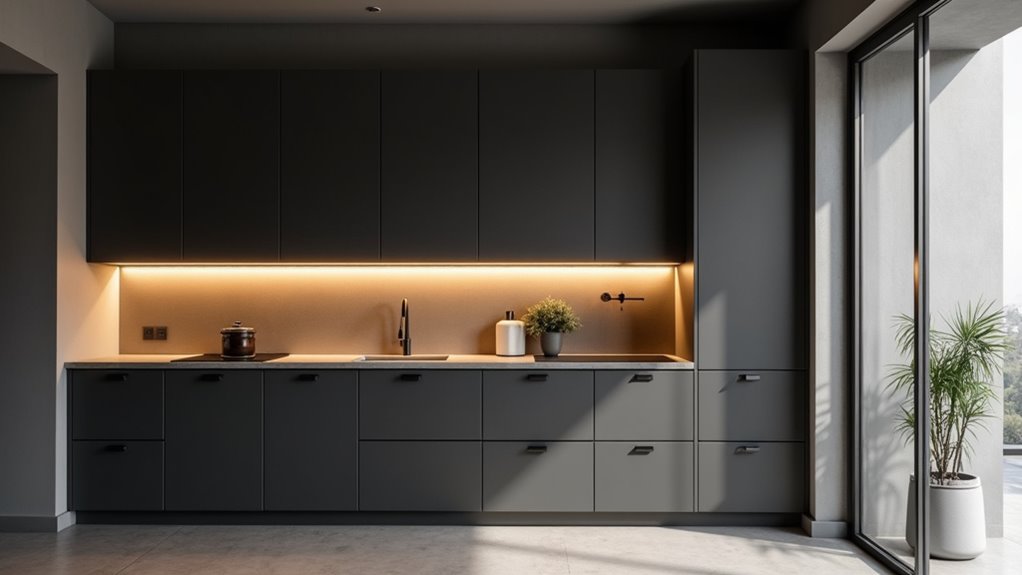 impressive dark gray cabinets