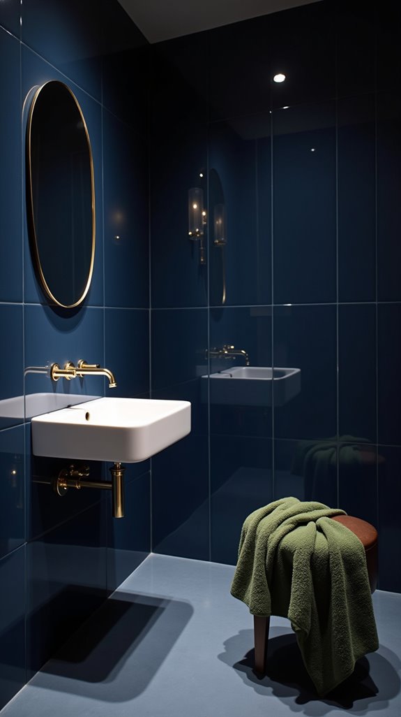 indigo hues enhance bathrooms