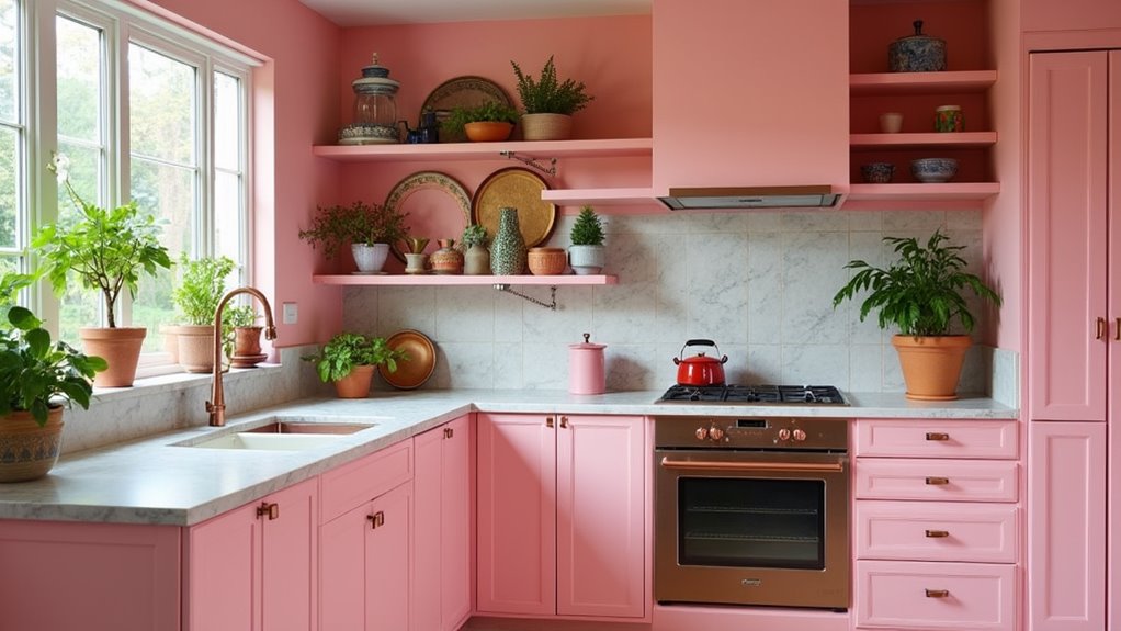 joyful pink kitchen designs