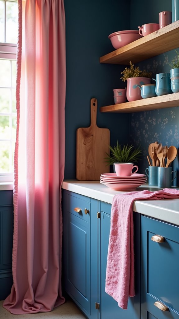 layered pink and blue