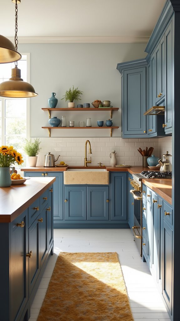 luxurious blue and gold accents