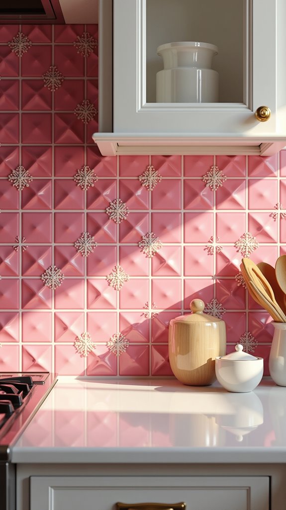 maintain vibrant pink tiles