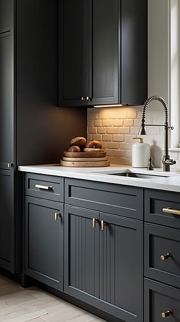 matte dark gray cabinets elegance