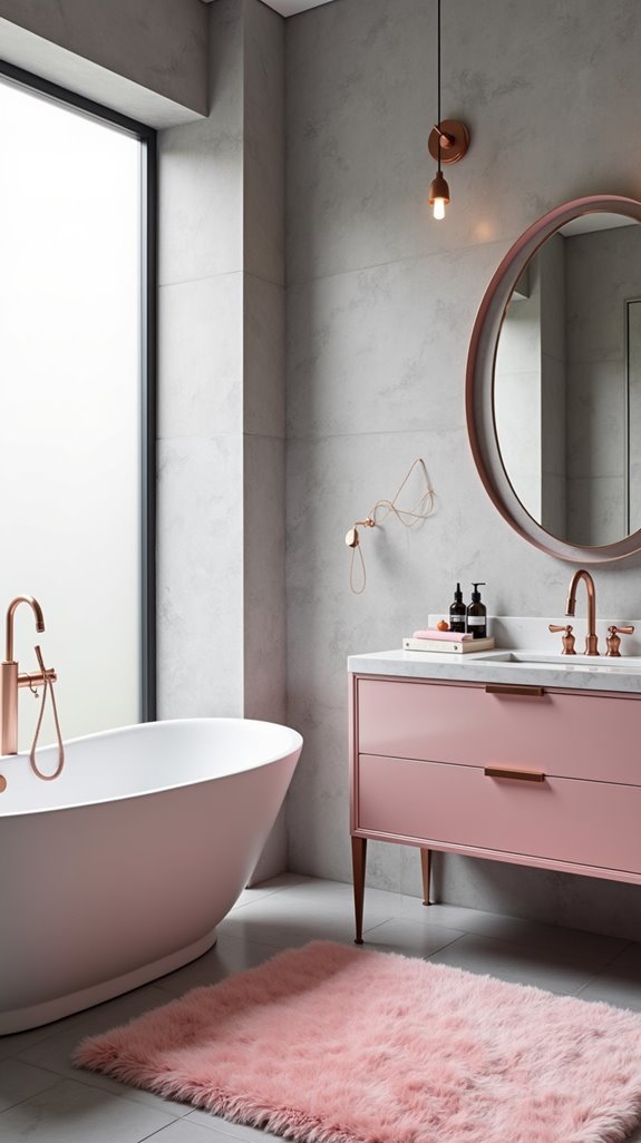 metal accents enhance bathrooms