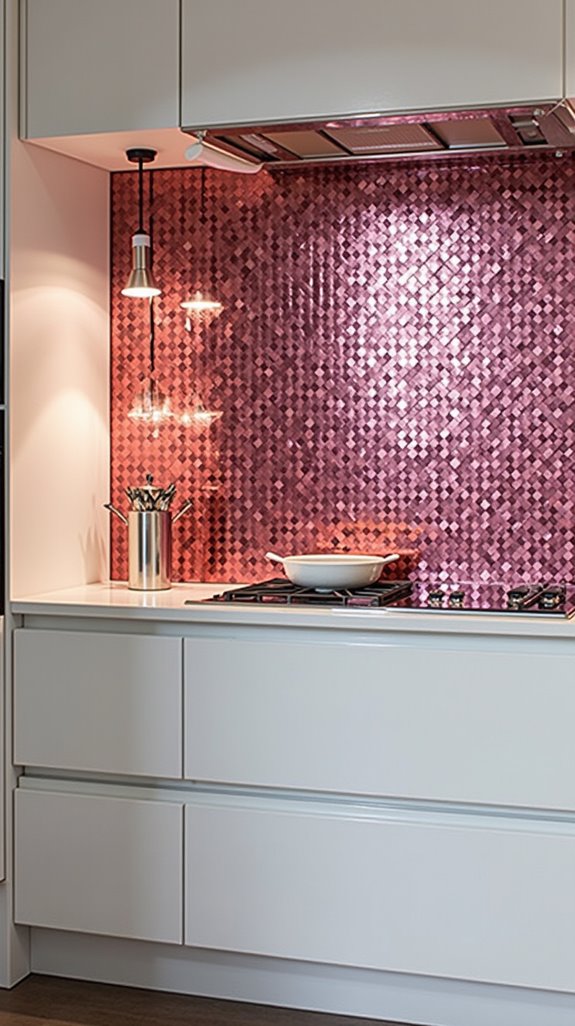 metallic pink kitchen elegance