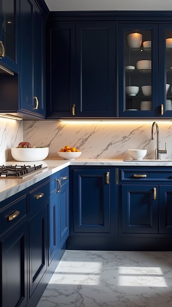 midnight blue and white elegance