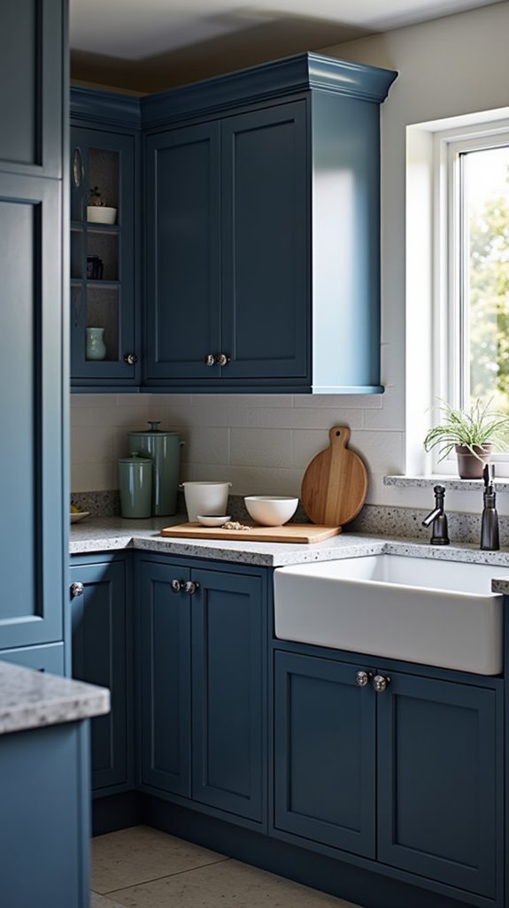 midnight blue kitchen elegance