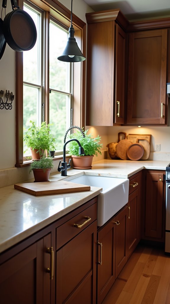 mocha hues enhance cabinetry elegance