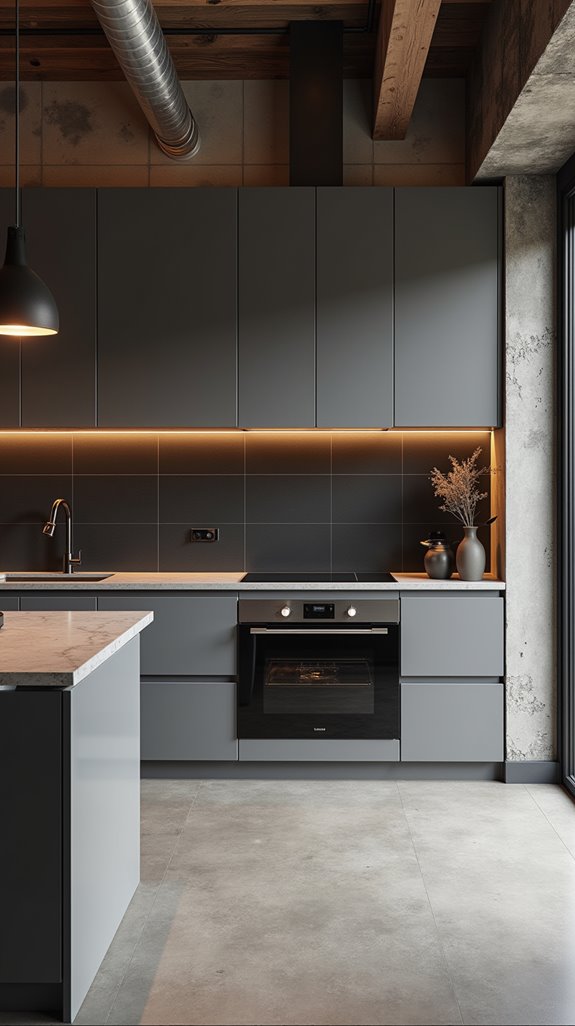 modern industrial gray kitchens