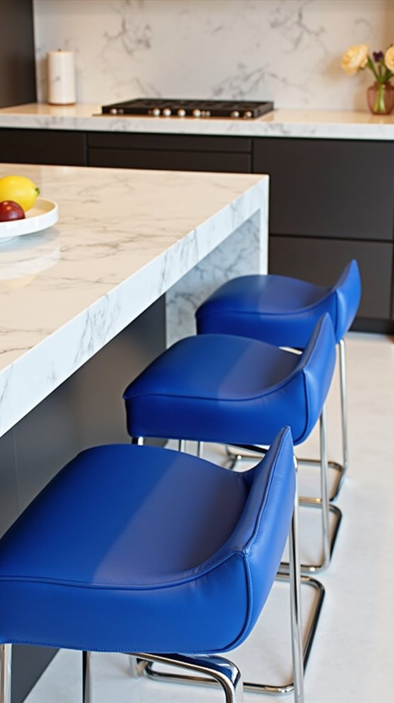 modern royal blue stools