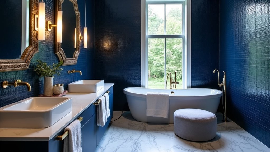 moody blue bathroom inspiration