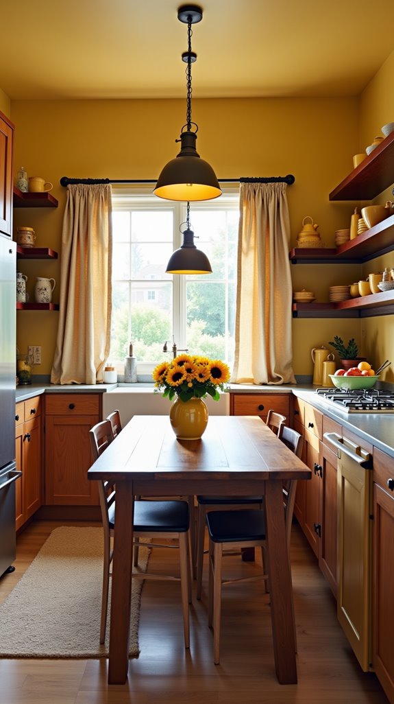 mustard colored kitchen lighting ideas