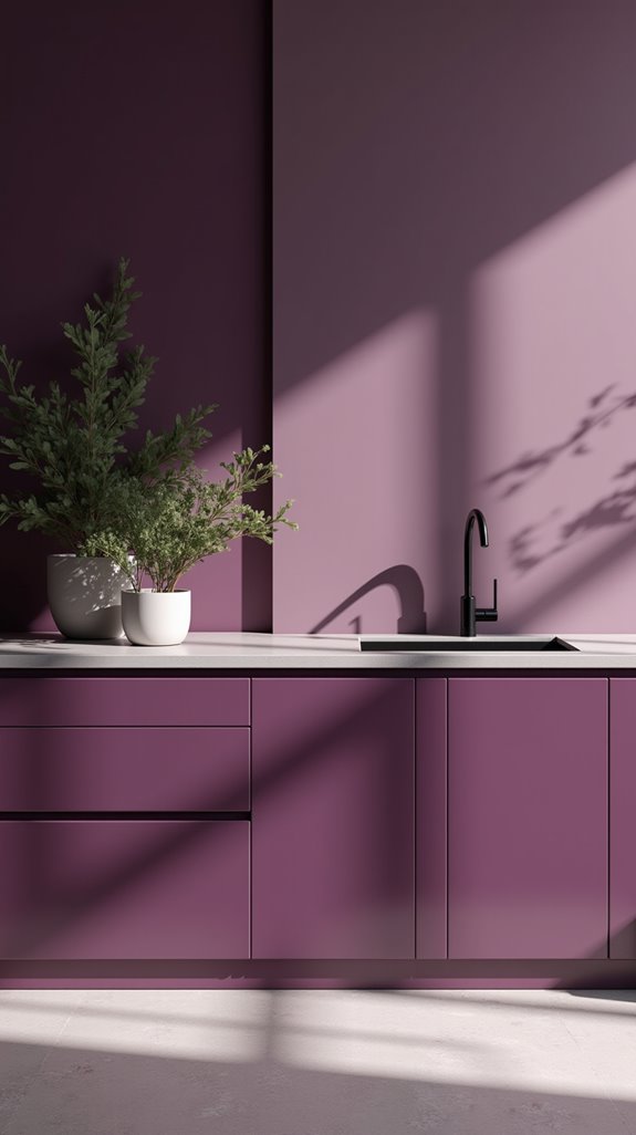 muted purple kitchen serenity