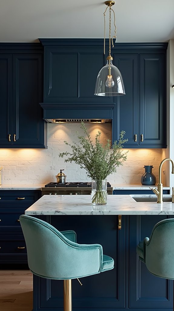 muted teal kitchen elegance