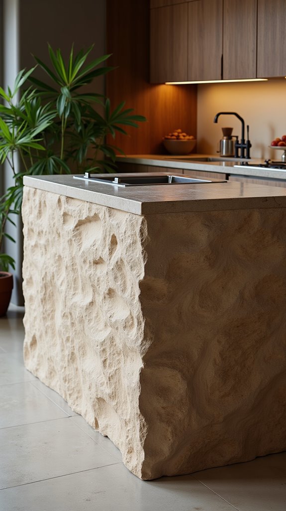 natural limestone kitchen elegance