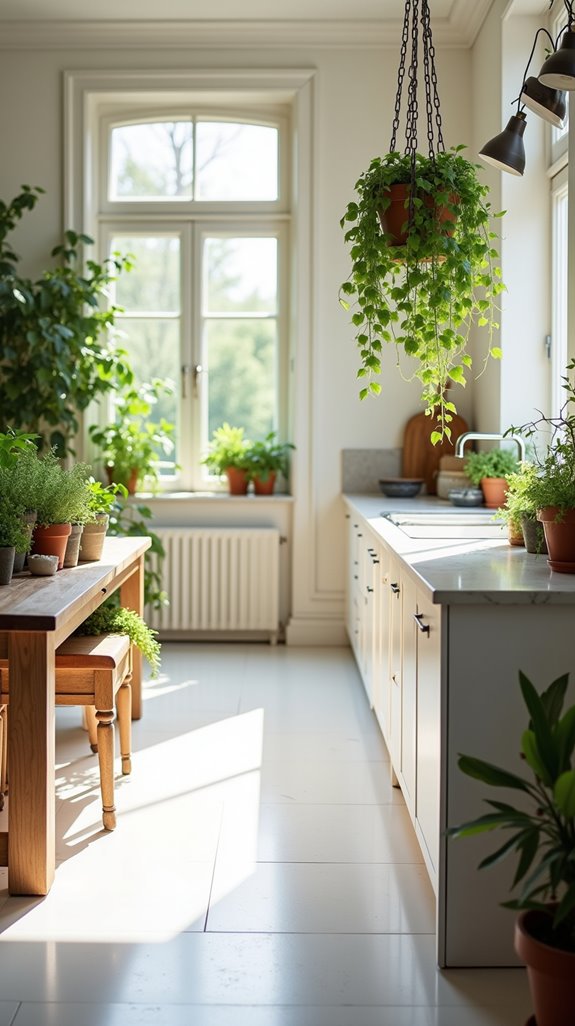 nature inspired serene kitchen design