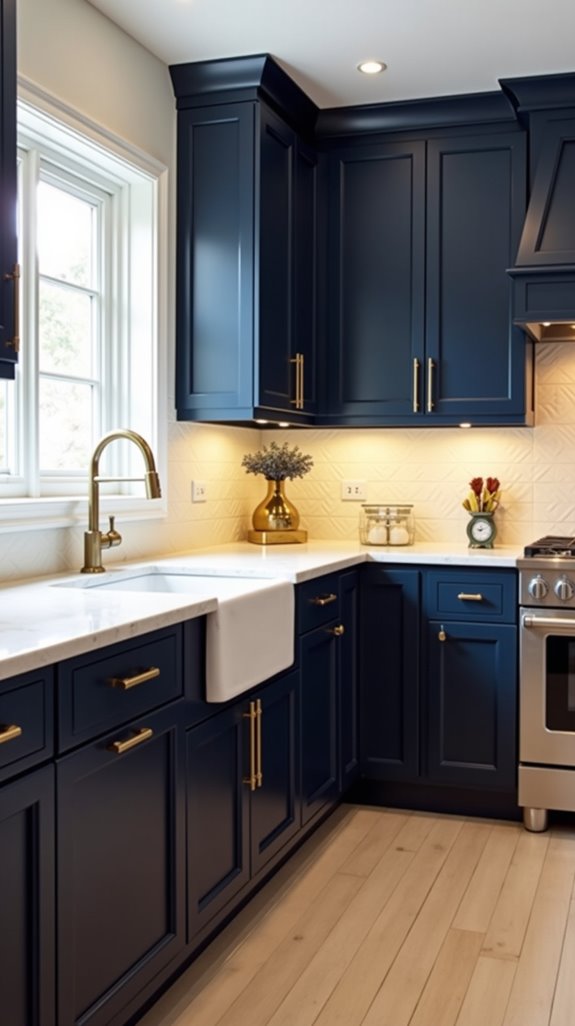 navy and cream kitchen elegance