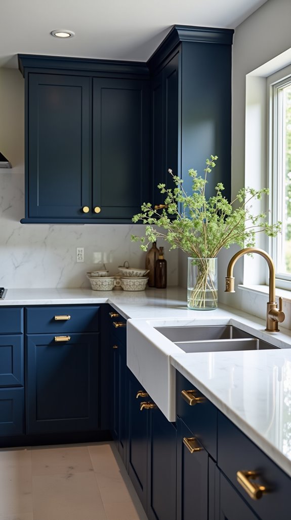navy and gray kitchen elegance