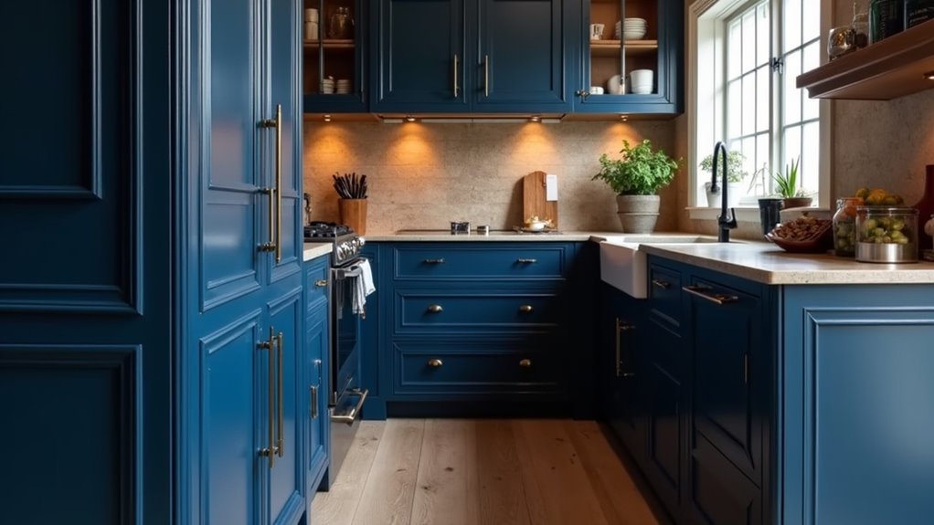 navy blue cabinet designs
