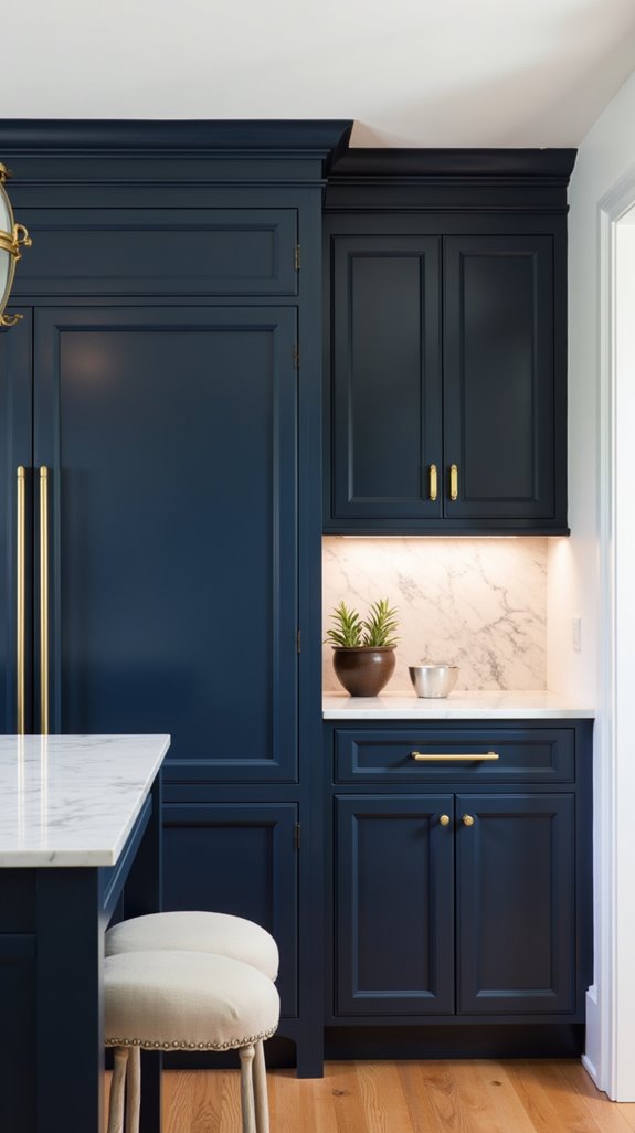 navy blue kitchen elegance