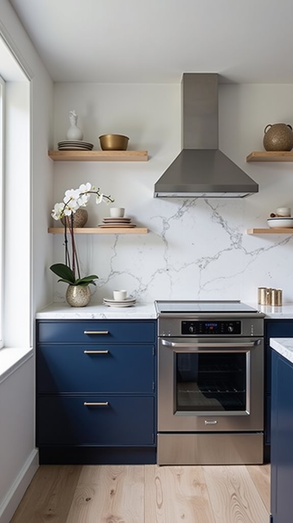 navy minimalist kitchen elegance