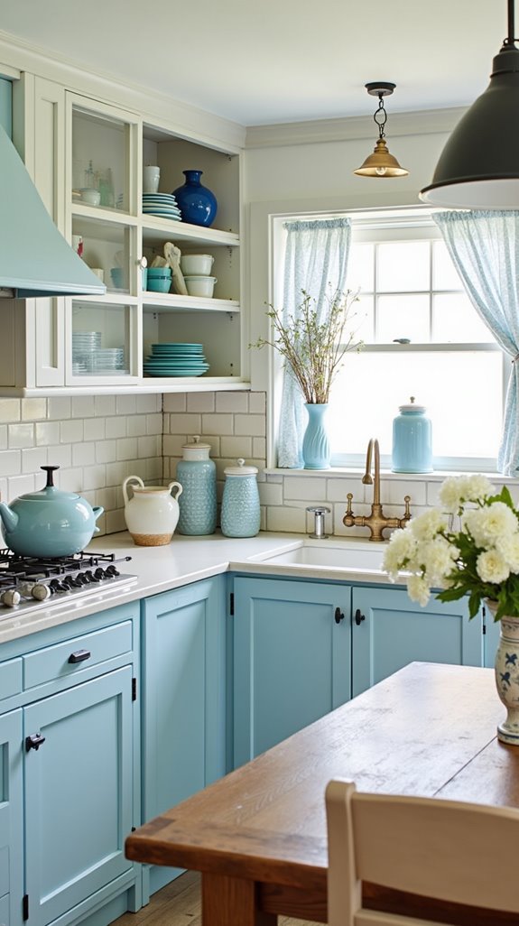 ocean inspired blue kitchen accents