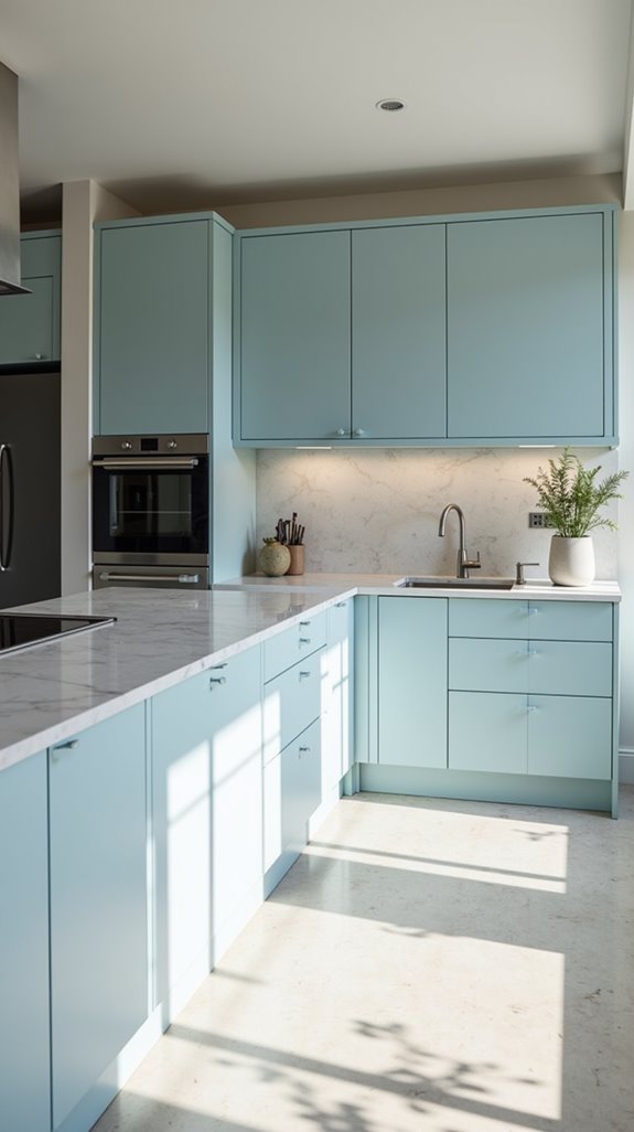 pale blue contemporary kitchens