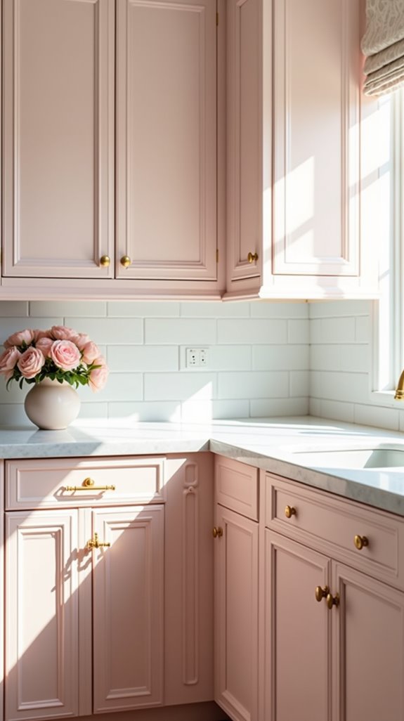 pale pink pastel kitchens