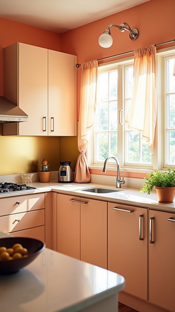 peach and metallic elegance