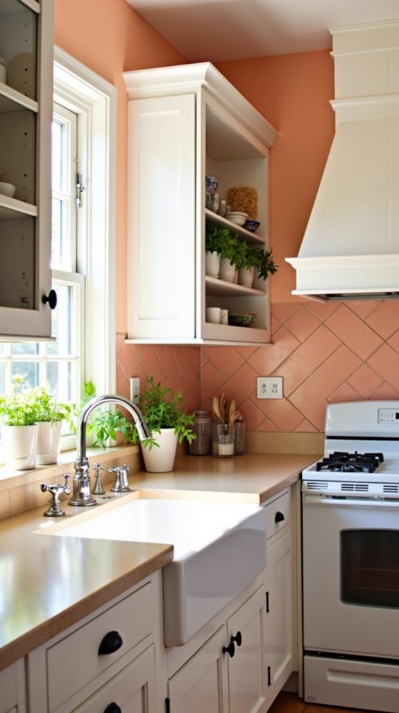 peach and white elegance