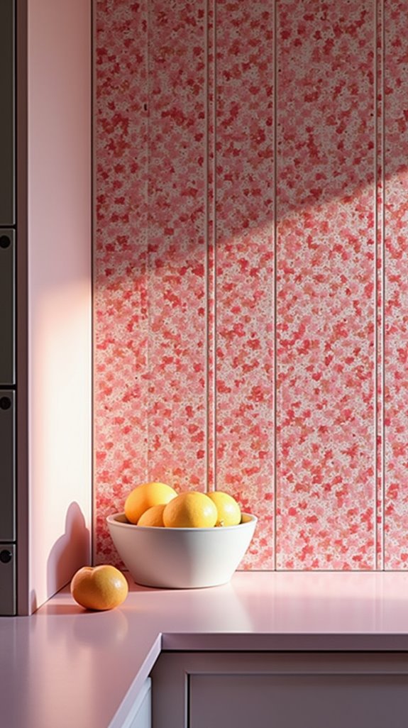 pink mosaic kitchen patterns
