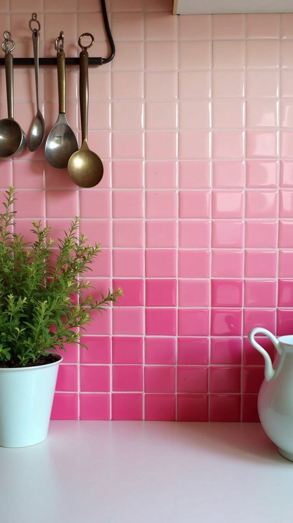 playful ombre pink tiles