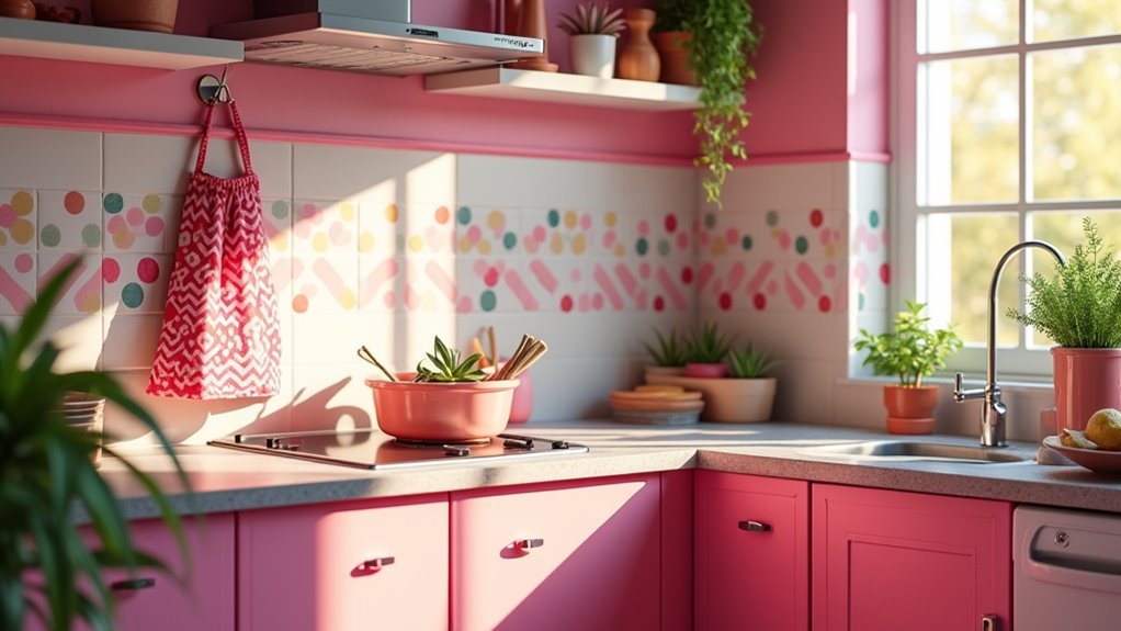 playful pink kitchen designs