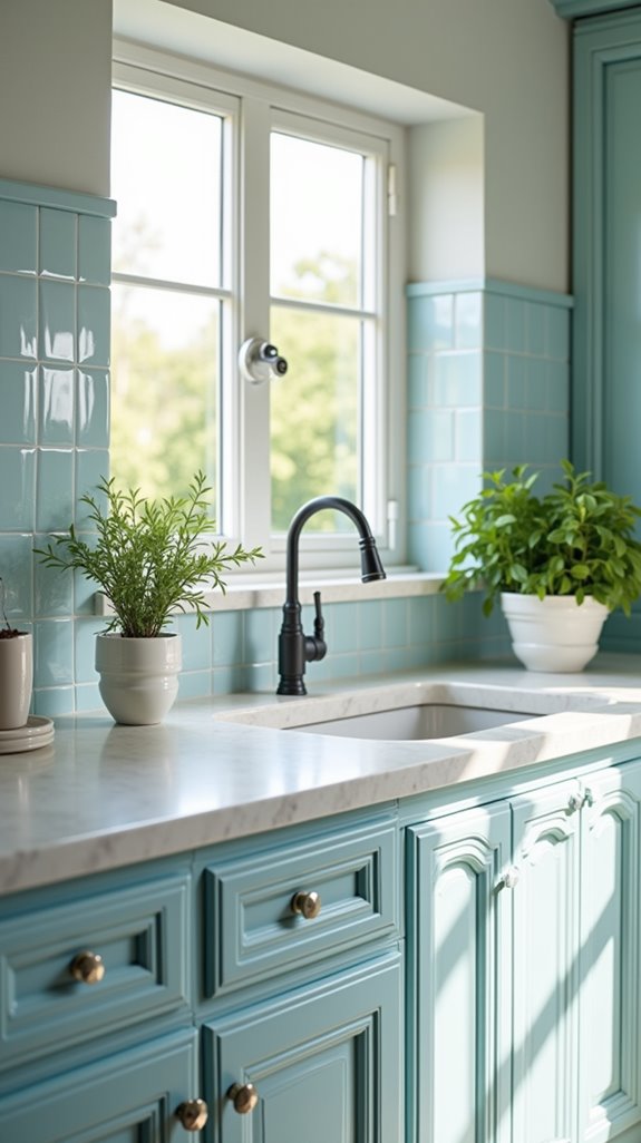 powder blue chic tiles