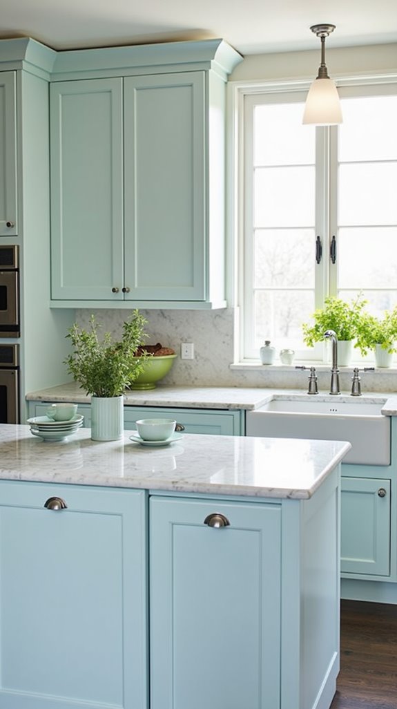 powder blue kitchen accents