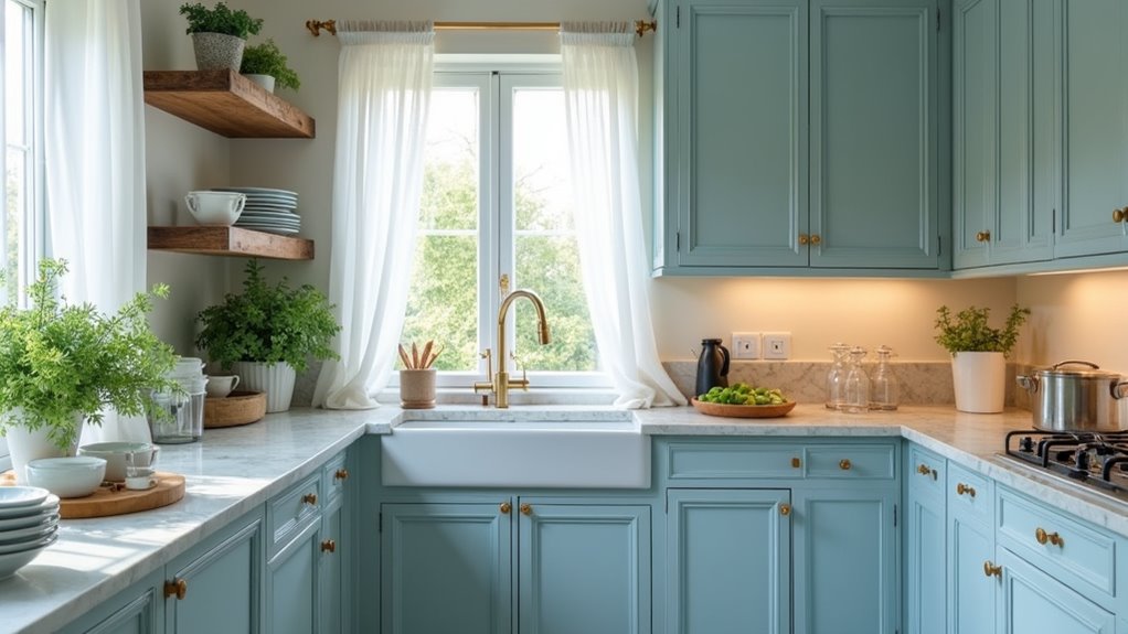 powder blue kitchen elegance