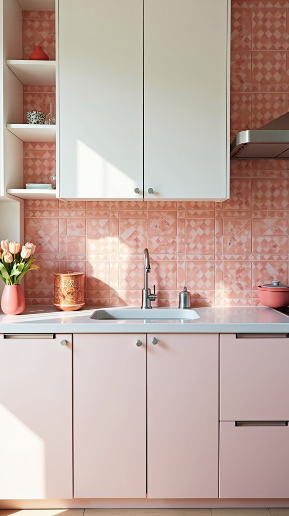 retro pink tile designs