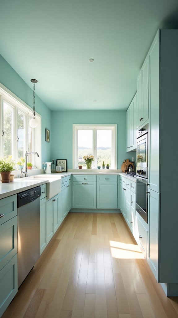 revitalizing turquoise kitchen atmosphere