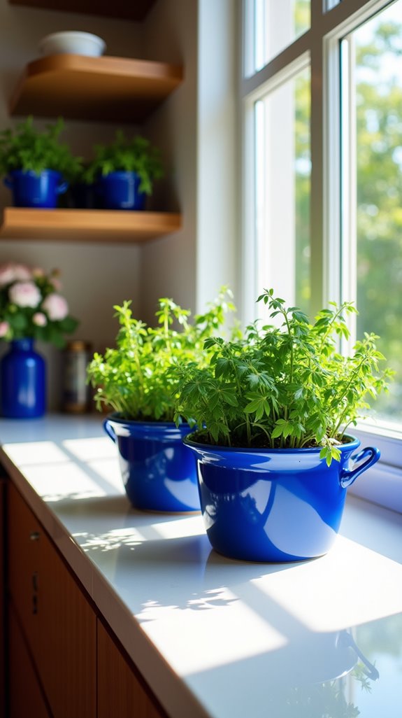 royal blue kitchen planters